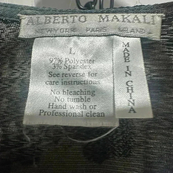 Alberto Makali Y2K 2000s Abstract Ruffle Blouse Size Large EUC - Picture 2 of 5